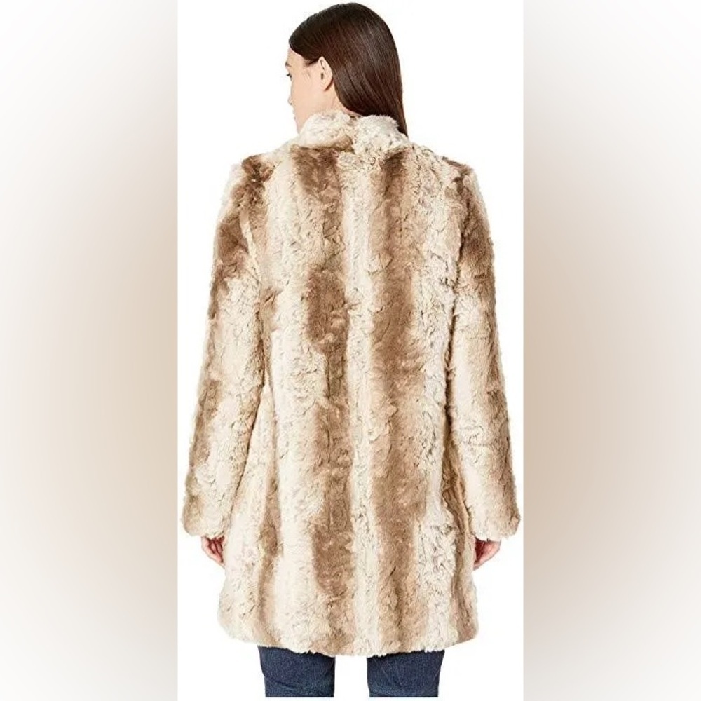 Baldwin Leonore Faux Fur Coat Women's Tan Faux Fur Coat Size Medium, - Picture 2 of 10